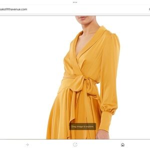 Mac Duggal Ieena Satin wrap dress